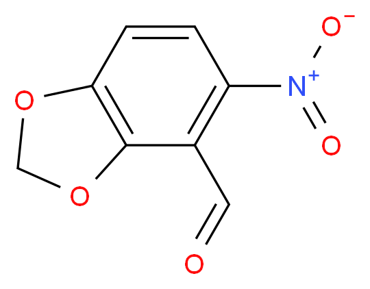 5-NITRO-1,3-BENZODIOXOLE-4-CARBALDEHYDE_分子结构_CAS_28310-13-6)