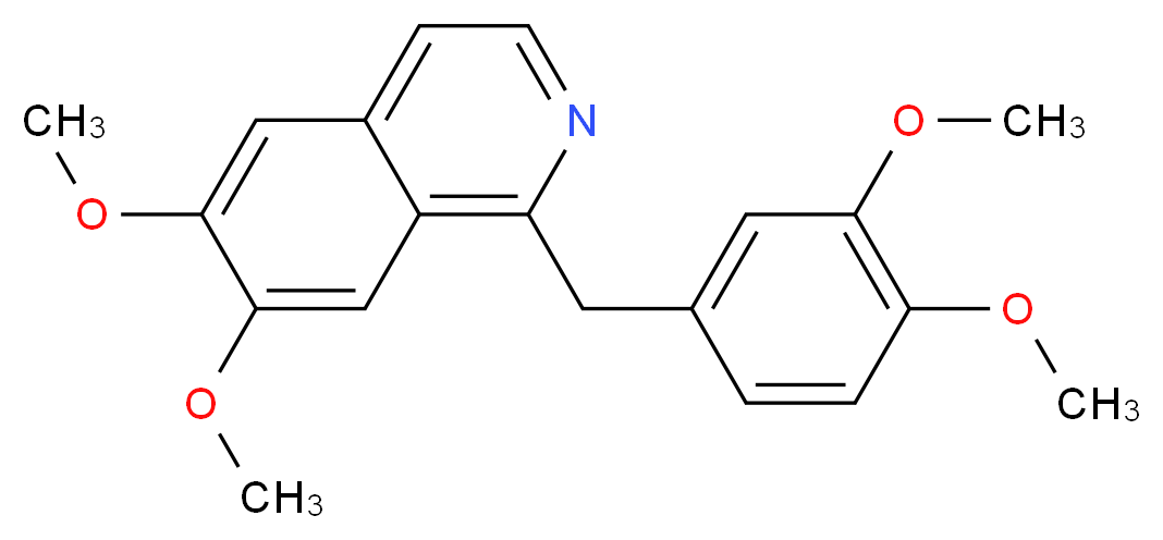 1-[(3,4-dimethoxyphenyl)methyl]-6,7-dimethoxyisoquinoline_分子结构_CAS_58-74-2