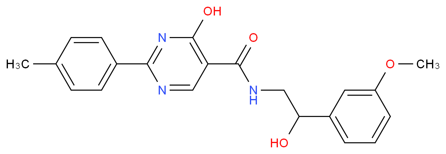 4-hydroxy-N-[2-hydroxy-2-(3-methoxyphenyl)ethyl]-2-(4-methylphenyl)pyrimidine-5-carboxamide_分子结构_CAS_)