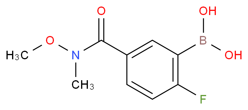 2-Fluoro-5-(N-methoxy-N-methylcarbamoyl)benzeneboronic acid 98%_分子结构_CAS_874289-59-5)