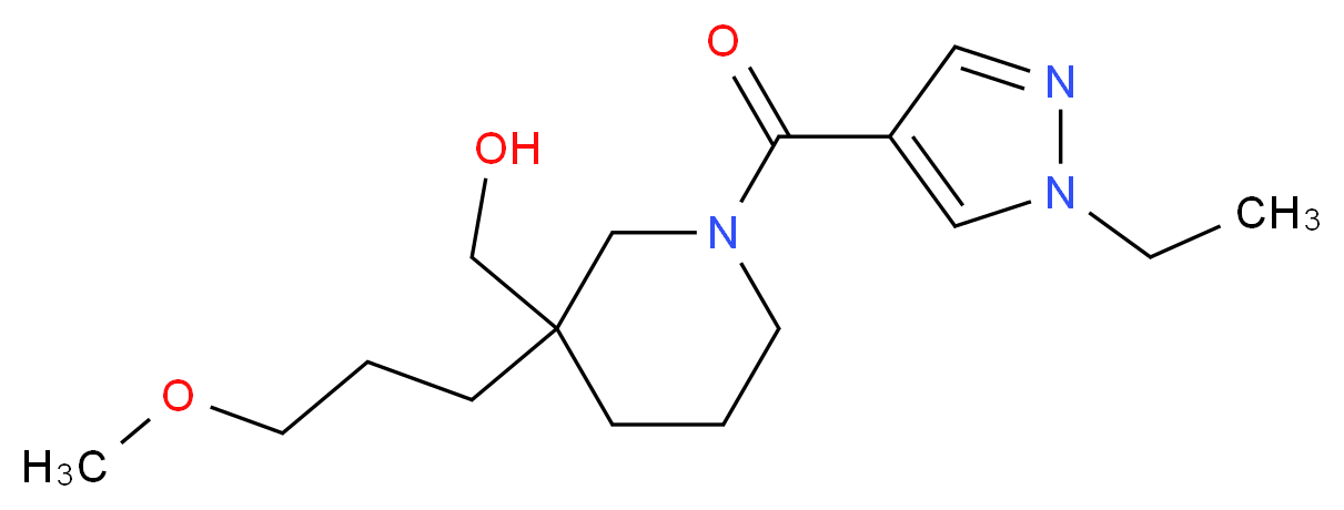 [1-[(1-ethyl-1H-pyrazol-4-yl)carbonyl]-3-(3-methoxypropyl)-3-piperidinyl]methanol_分子结构_CAS_)