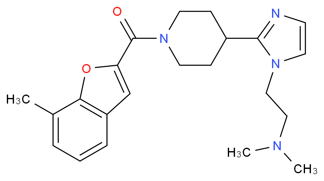 N,N-dimethyl-2-(2-{1-[(7-methyl-1-benzofuran-2-yl)carbonyl]piperidin-4-yl}-1H-imidazol-1-yl)ethanamine_分子结构_CAS_)