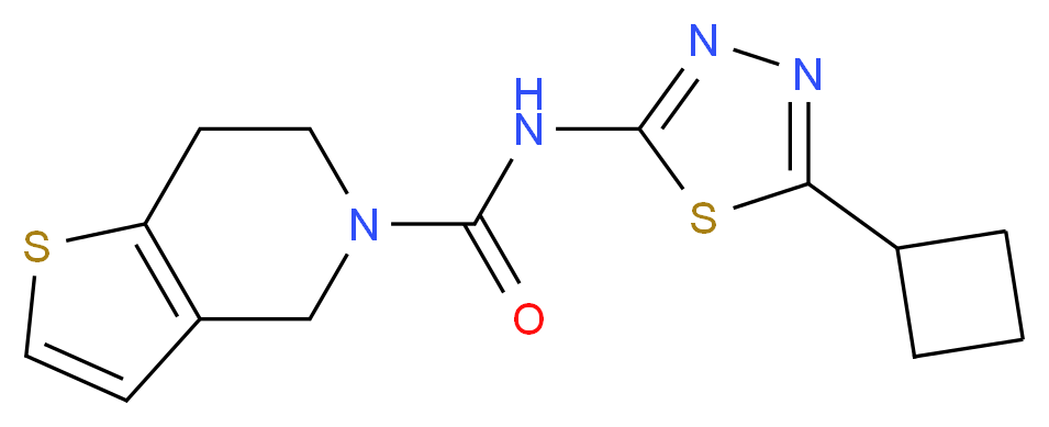 N-(5-cyclobutyl-1,3,4-thiadiazol-2-yl)-6,7-dihydrothieno[3,2-c]pyridine-5(4H)-carboxamide_分子结构_CAS_)