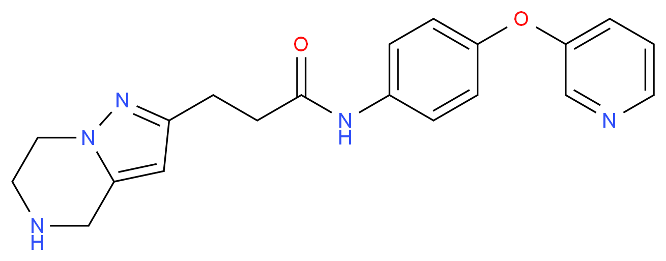 N-[4-(3-pyridinyloxy)phenyl]-3-(4,5,6,7-tetrahydropyrazolo[1,5-a]pyrazin-2-yl)propanamide_分子结构_CAS_)