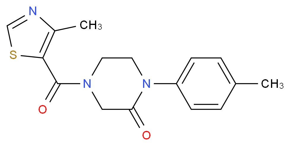 1-(4-methylphenyl)-4-[(4-methyl-1,3-thiazol-5-yl)carbonyl]-2-piperazinone_分子结构_CAS_)