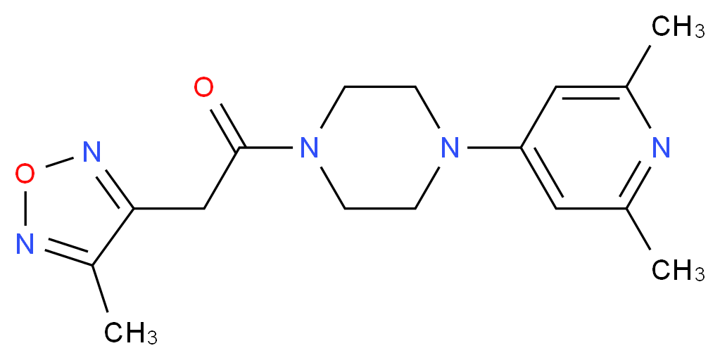 1-(2,6-dimethylpyridin-4-yl)-4-[(4-methyl-1,2,5-oxadiazol-3-yl)acetyl]piperazine_分子结构_CAS_)