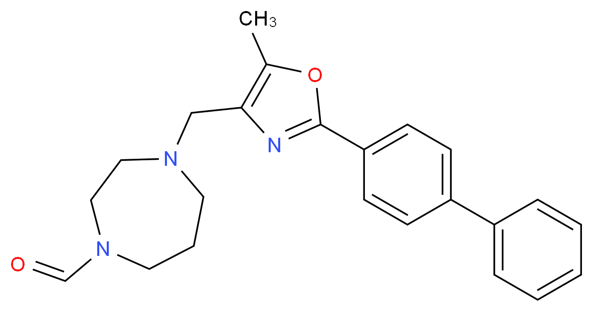 4-{[2-(4-biphenylyl)-5-methyl-1,3-oxazol-4-yl]methyl}-1,4-diazepane-1-carbaldehyde_分子结构_CAS_)