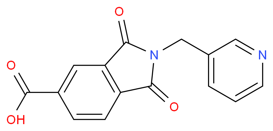 1,3-dioxo-2-(pyridin-3-ylmethyl)isoindoline-5-carboxylic acid_分子结构_CAS_348125-25-7)