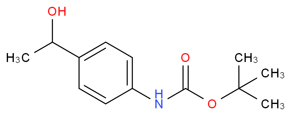 1-(4-Aminophenyl)ethanol, N-BOC protected_分子结构_CAS_232597-44-3)
