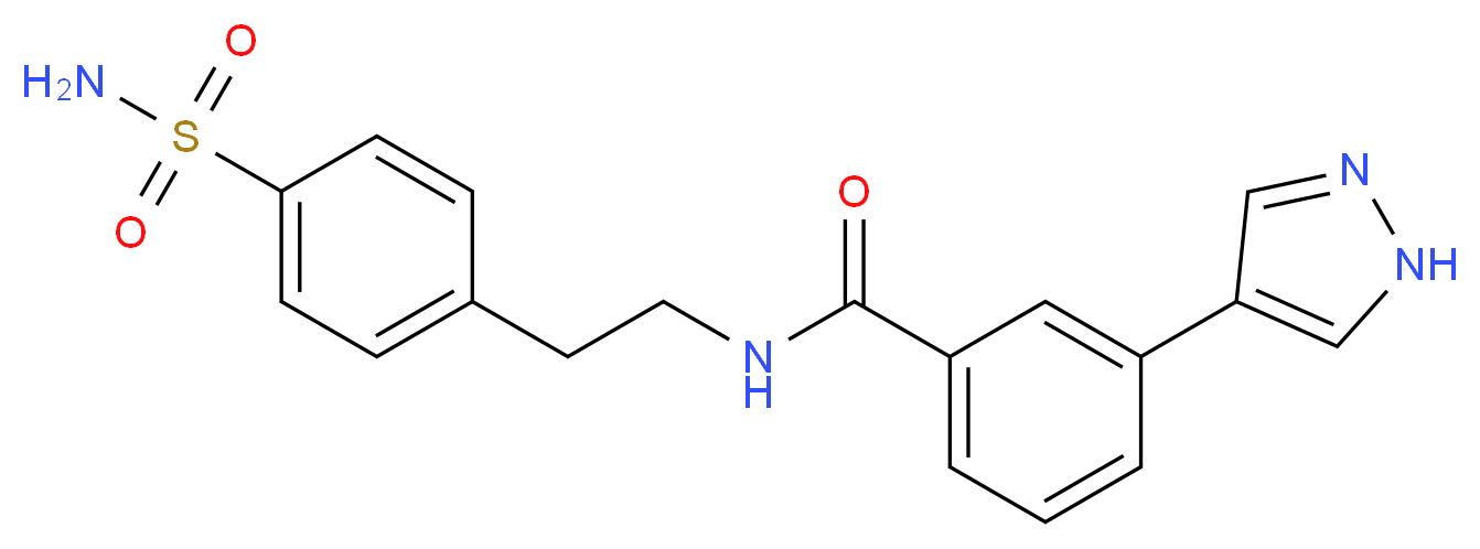N-{2-[4-(aminosulfonyl)phenyl]ethyl}-3-(1H-pyrazol-4-yl)benzamide_分子结构_CAS_)