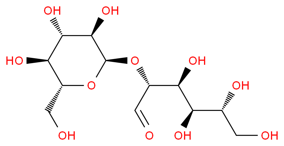 (2R,3S,4R,5R)-3,4,5,6-tetrahydroxy-2-{[(2R,3R,4S,5S,6R)-3,4,5-trihydroxy-6-(hydroxymethyl)oxan-2-yl]oxy}hexanal_分子结构_CAS_2140-29-6