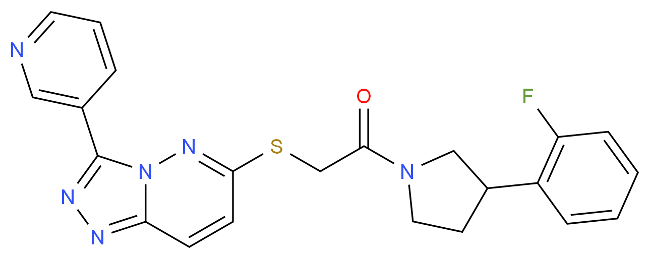 6-({2-[3-(2-fluorophenyl)-1-pyrrolidinyl]-2-oxoethyl}thio)-3-(3-pyridinyl)[1,2,4]triazolo[4,3-b]pyridazine_分子结构_CAS_)