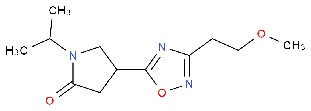 1-isopropyl-4-[3-(2-methoxyethyl)-1,2,4-oxadiazol-5-yl]-2-pyrrolidinone_分子结构_CAS_)