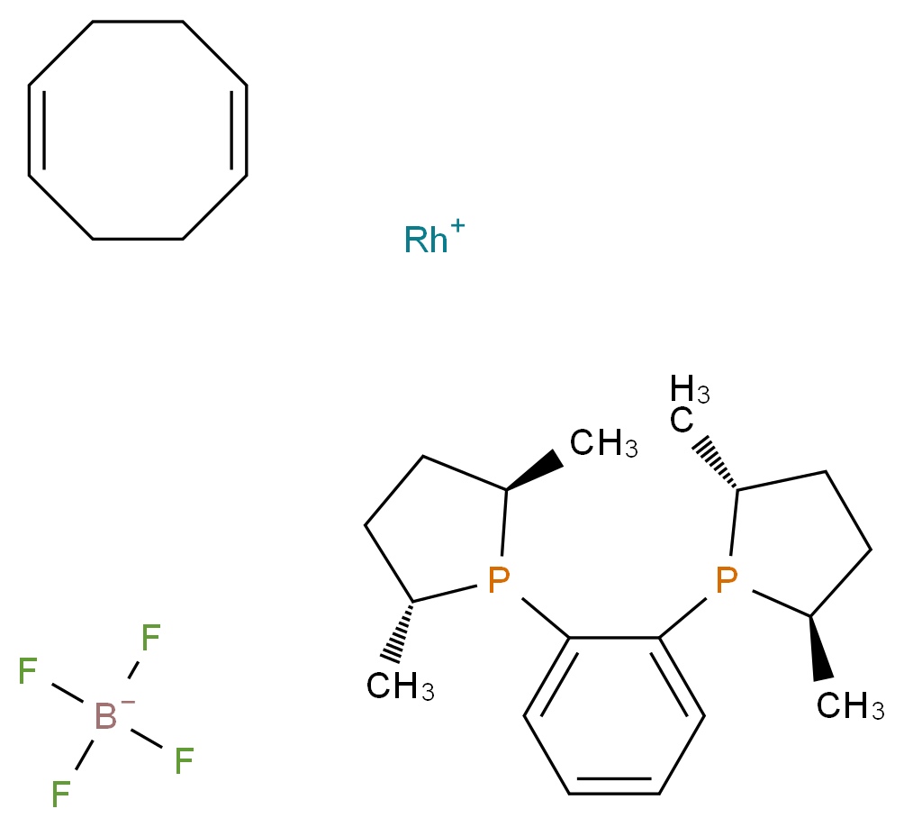 1,2-双[(2R,5R)-2,5-二甲基磷]苯(环辛二烯)四氟硼酸铑(I)_分子结构_CAS_210057-23-1)