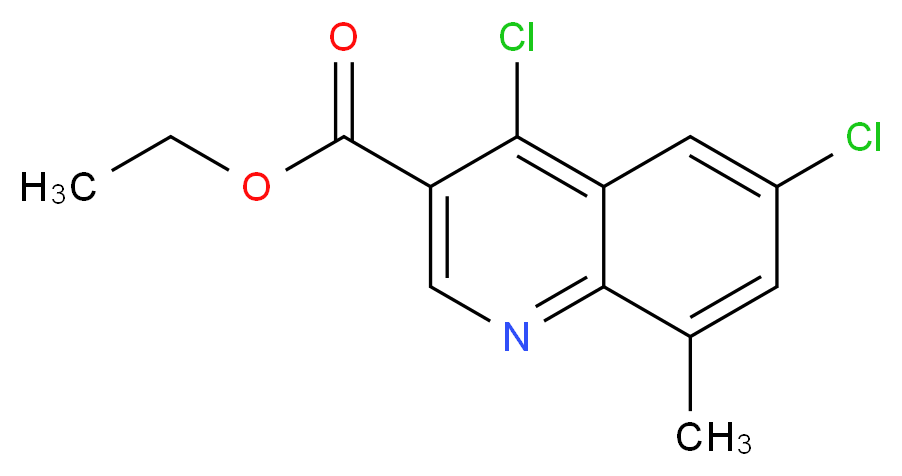 ethyl 4,6-dichloro-8-methylquinoline-3-carboxylate_分子结构_CAS_338954-50-0