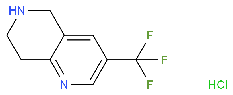 3-(trifluoromethyl)-5,6,7,8-tetrahydro-1,6-naphthyridine hydrochloride_分子结构_CAS_741736-95-8