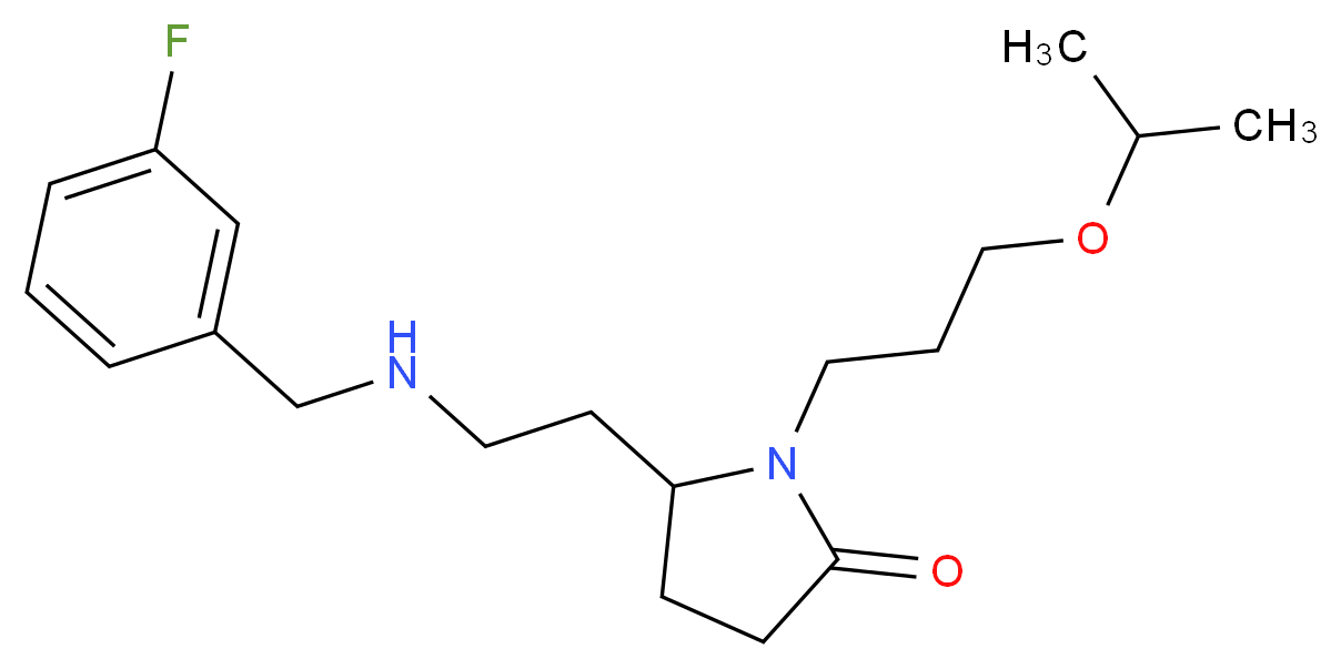 5-{2-[(3-fluorobenzyl)amino]ethyl}-1-(3-isopropoxypropyl)-2-pyrrolidinone_分子结构_CAS_)