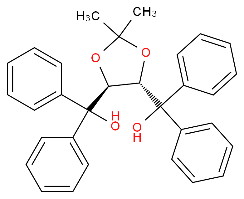 (4S,5S)-2,2-二甲基--1,3-二氧戊环-4,5-二基)双(二苯基甲醇)_分子结构_CAS_93379-49-8)