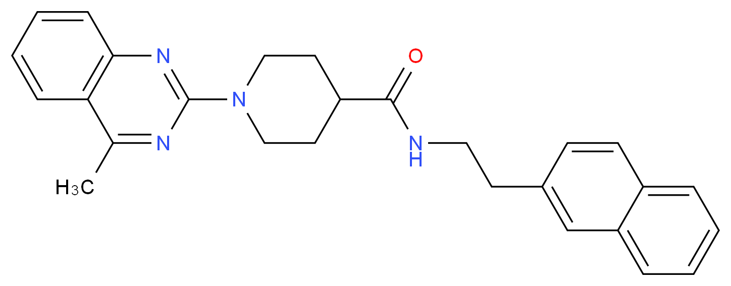 1-(4-methyl-2-quinazolinyl)-N-[2-(2-naphthyl)ethyl]-4-piperidinecarboxamide_分子结构_CAS_)