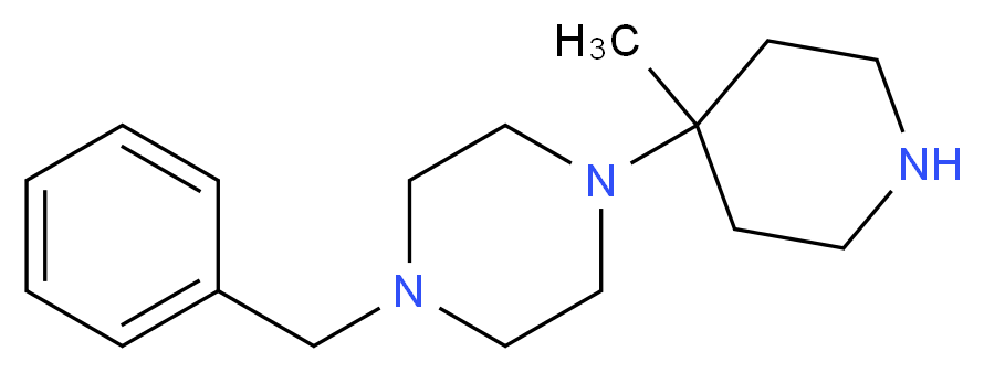 1-benzyl-4-(4-methylpiperidin-4-yl)piperazine_分子结构_CAS_1208089-34-2