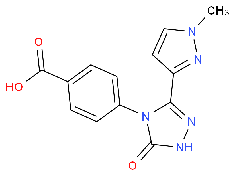 4-[3-(1-methyl-1H-pyrazol-3-yl)-5-oxo-1,5-dihydro-4H-1,2,4-triazol-4-yl]benzoic acid_分子结构_CAS_)