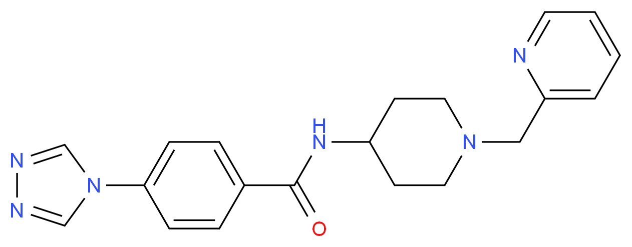 N-[1-(pyridin-2-ylmethyl)piperidin-4-yl]-4-(4H-1,2,4-triazol-4-yl)benzamide_分子结构_CAS_)