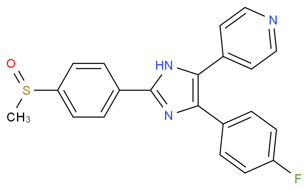 4-(4-fluorophenyl)-2-(4-methylsulfinylphenyl)-5-(4-pyridyl)-1h-imidazole_分子结构_CAS_152121-47-6)