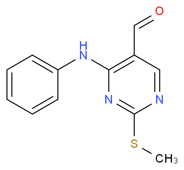 2-(methylsulfanyl)-4-(phenylamino)pyrimidine-5-carbaldehyde_分子结构_CAS_211245-56-6