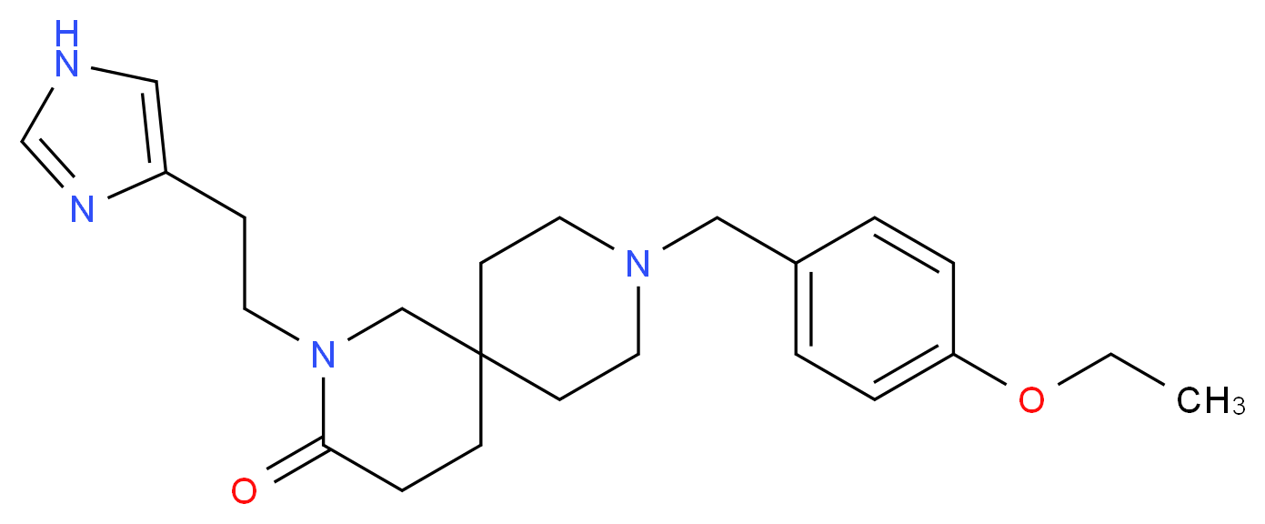9-(4-ethoxybenzyl)-2-[2-(1H-imidazol-4-yl)ethyl]-2,9-diazaspiro[5.5]undecan-3-one_分子结构_CAS_)