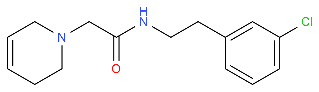 N-[2-(3-chlorophenyl)ethyl]-2-(3,6-dihydropyridin-1(2H)-yl)acetamide_分子结构_CAS_)