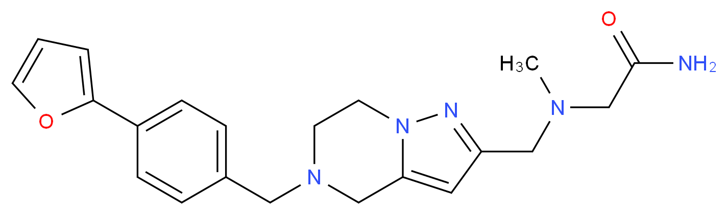 N~2~-({5-[4-(2-furyl)benzyl]-4,5,6,7-tetrahydropyrazolo[1,5-a]pyrazin-2-yl}methyl)-N~2~-methylglycinamide_分子结构_CAS_)