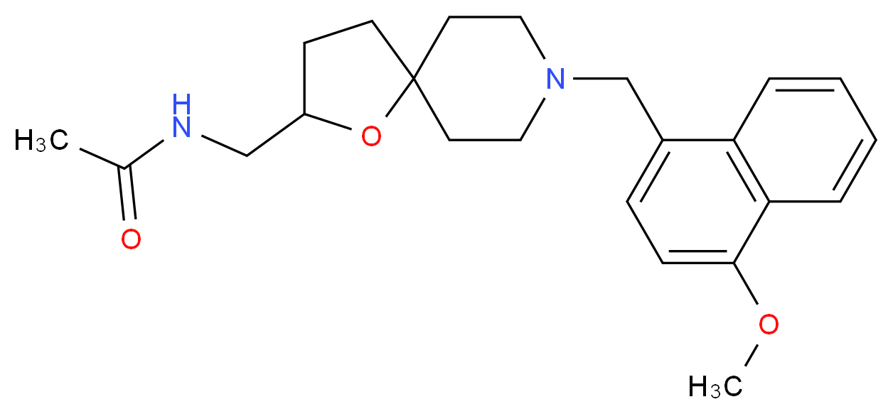 N-({8-[(4-methoxy-1-naphthyl)methyl]-1-oxa-8-azaspiro[4.5]dec-2-yl}methyl)acetamide_分子结构_CAS_)