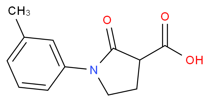 1-(3-methylphenyl)-2-oxopyrrolidine-3-carboxylic acid_分子结构_CAS_618070-31-8