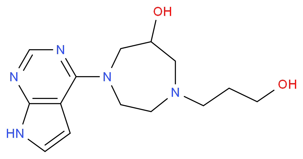 1-(3-hydroxypropyl)-4-(7H-pyrrolo[2,3-d]pyrimidin-4-yl)-1,4-diazepan-6-ol_分子结构_CAS_)