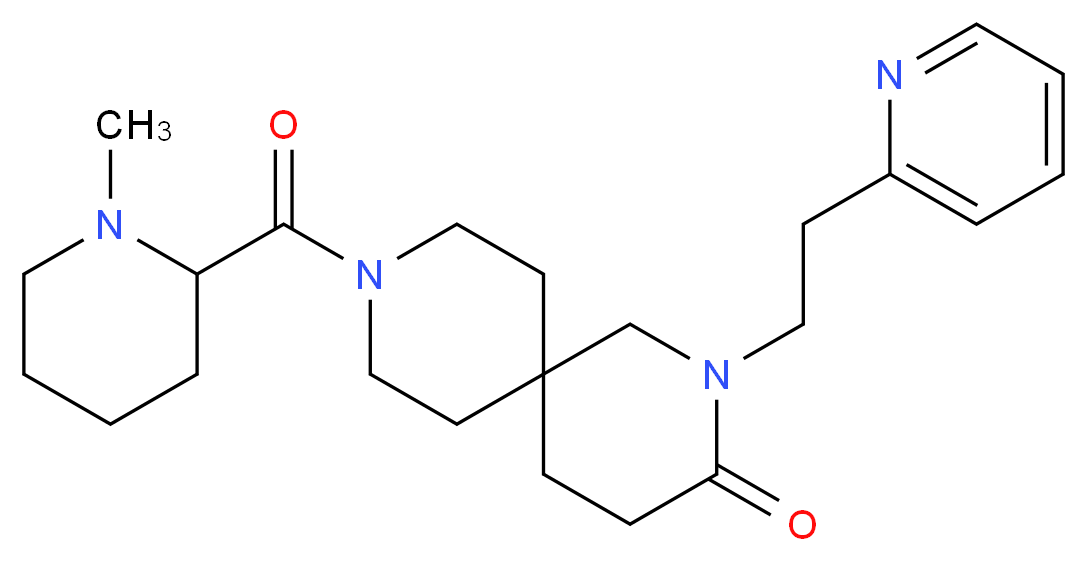 9-[(1-methylpiperidin-2-yl)carbonyl]-2-(2-pyridin-2-ylethyl)-2,9-diazaspiro[5.5]undecan-3-one_分子结构_CAS_)