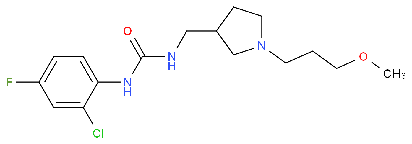 N-(2-chloro-4-fluorophenyl)-N'-{[1-(3-methoxypropyl)pyrrolidin-3-yl]methyl}urea_分子结构_CAS_)