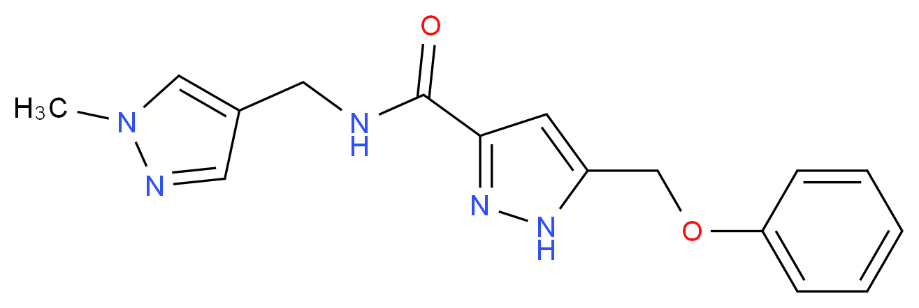 N-[(1-methyl-1H-pyrazol-4-yl)methyl]-5-(phenoxymethyl)-1H-pyrazole-3-carboxamide_分子结构_CAS_)