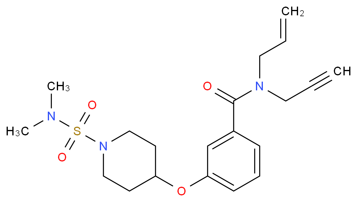 N-allyl-3-({1-[(dimethylamino)sulfonyl]-4-piperidinyl}oxy)-N-2-propyn-1-ylbenzamide_分子结构_CAS_)