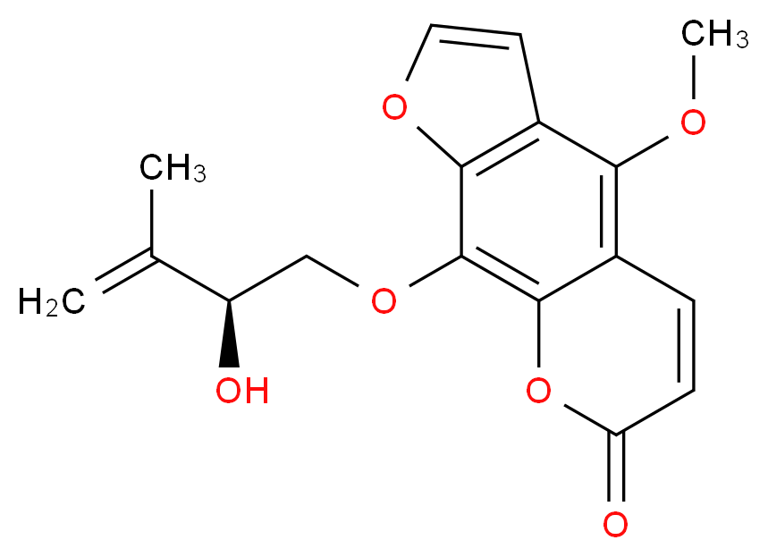 9-{[(2S)-2-hydroxy-3-methylbut-3-en-1-yl]oxy}-4-methoxy-7H-furo[3,2-g]chromen-7-one_分子结构_CAS_35214-82-5