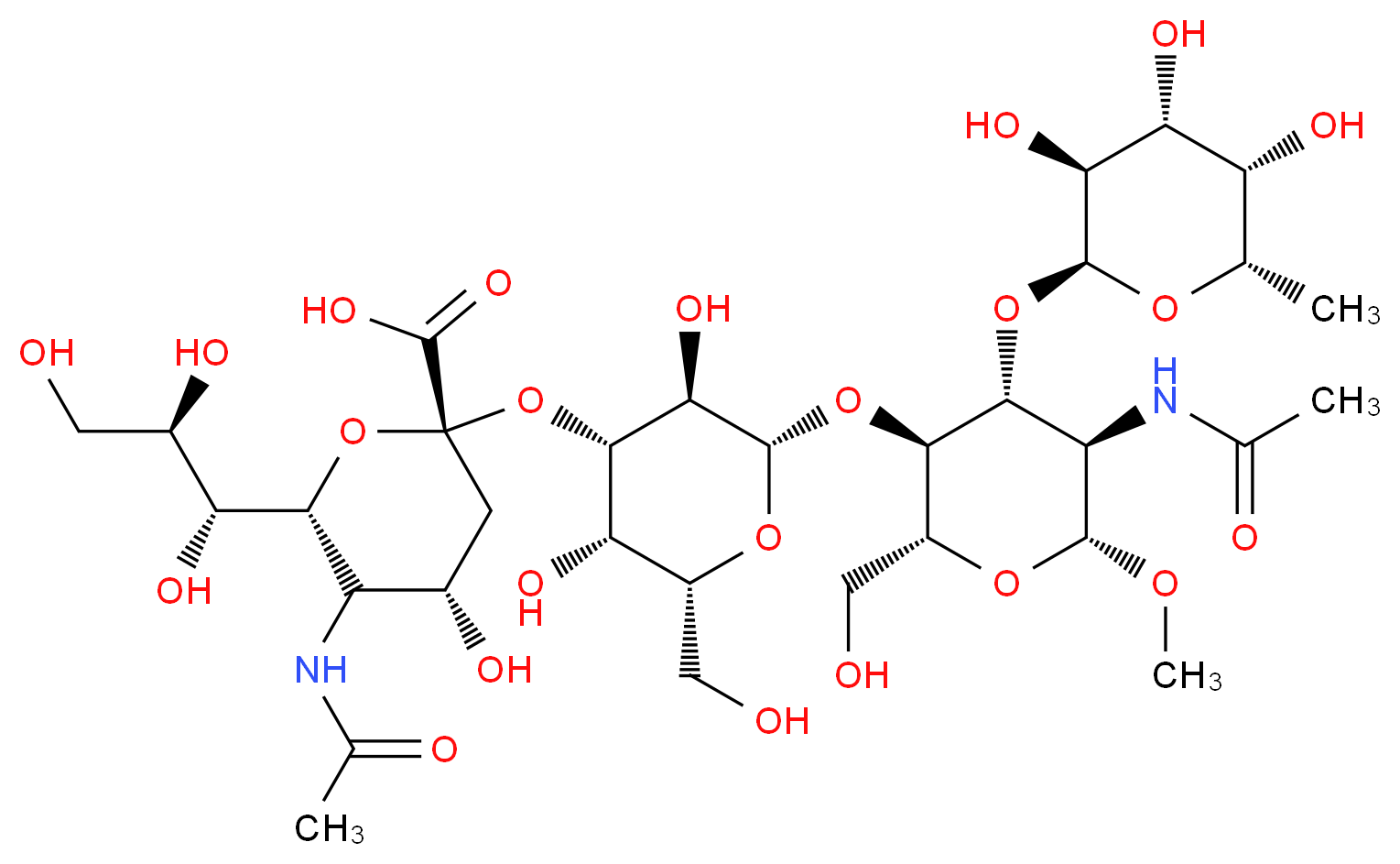 Sialyl Lewis X, Methyl Glycoside _分子结构_CAS_141612-87-5)