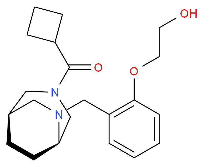 2-(2-{[(1R*,5R*)-3-(cyclobutylcarbonyl)-3,6-diazabicyclo[3.2.2]non-6-yl]methyl}phenoxy)ethanol_分子结构_CAS_)