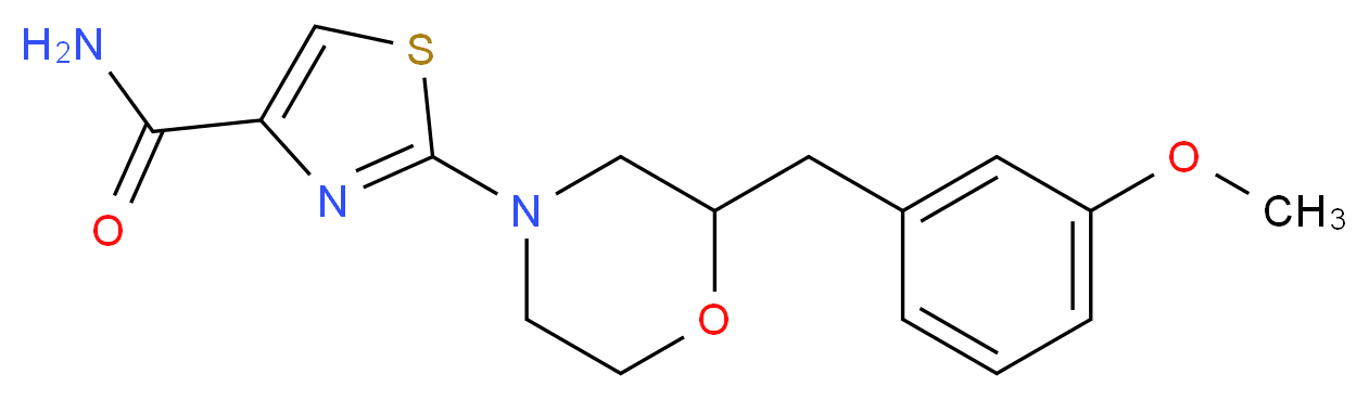 2-[2-(3-methoxybenzyl)-4-morpholinyl]-1,3-thiazole-4-carboxamide_分子结构_CAS_)