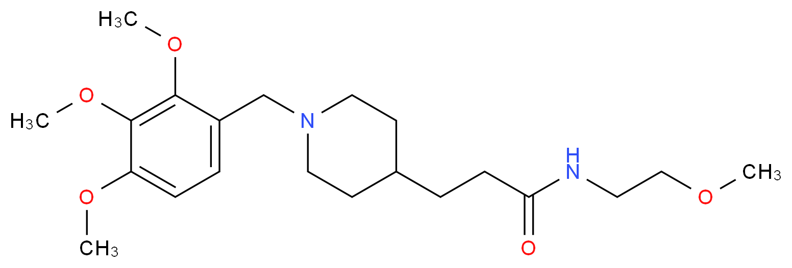 N-(2-methoxyethyl)-3-[1-(2,3,4-trimethoxybenzyl)-4-piperidinyl]propanamide_分子结构_CAS_)