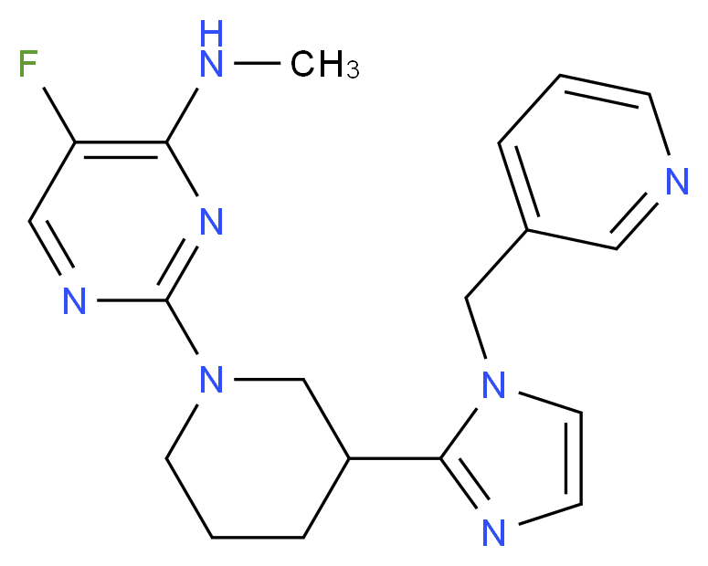 5-fluoro-N-methyl-2-{3-[1-(3-pyridinylmethyl)-1H-imidazol-2-yl]-1-piperidinyl}-4-pyrimidinamine_分子结构_CAS_)