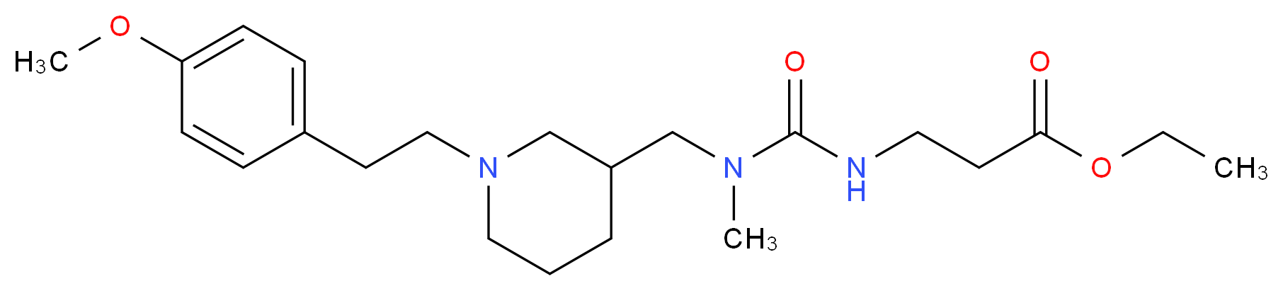 ethyl N-{[({1-[2-(4-methoxyphenyl)ethyl]-3-piperidinyl}methyl)(methyl)amino]carbonyl}-beta-alaninate_分子结构_CAS_)