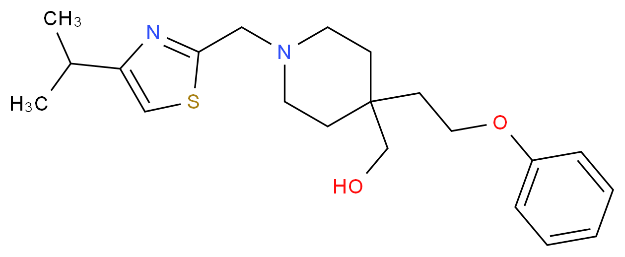 [1-[(4-isopropyl-1,3-thiazol-2-yl)methyl]-4-(2-phenoxyethyl)-4-piperidinyl]methanol_分子结构_CAS_)