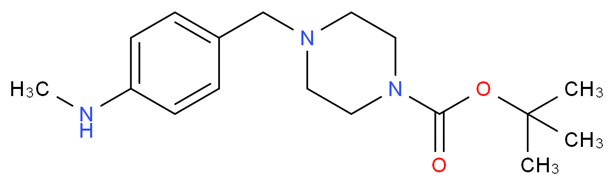 tert-butyl 4-{[4-(methylamino)phenyl]methyl}piperazine-1-carboxylate_分子结构_CAS_954240-26-7
