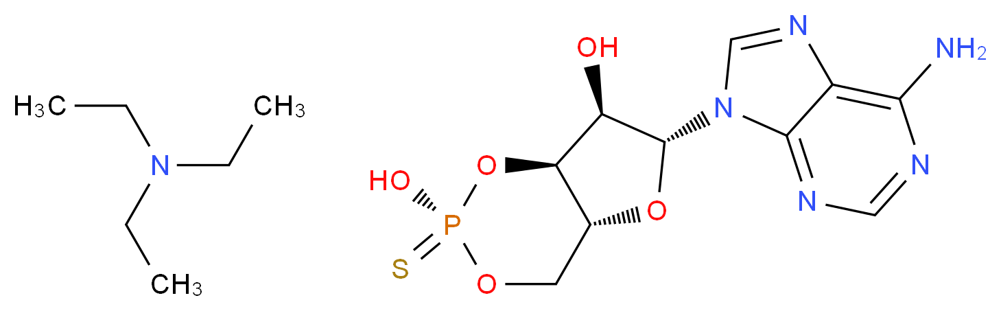 ADENOSINE-3',5'-cyclic-MONOPHOSPHOROTHIOATE TRIETHYLAMMONIUM SALT RP ISOMER_分子结构_CAS_73208-40-9)