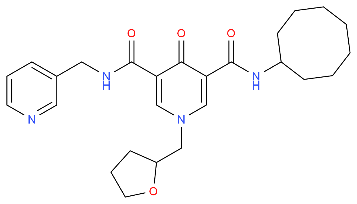 N-cyclooctyl-4-oxo-N'-(3-pyridinylmethyl)-1-(tetrahydro-2-furanylmethyl)-1,4-dihydro-3,5-pyridinedicarboxamide_分子结构_CAS_)