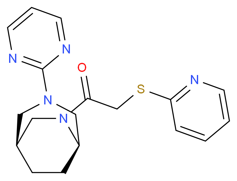 (1S*,5R*)-6-[(2-pyridinylthio)acetyl]-3-(2-pyrimidinyl)-3,6-diazabicyclo[3.2.2]nonane_分子结构_CAS_)